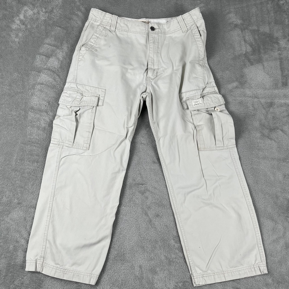 Vintage Y2K Levi's Baggy Beige Cargo Pants Size 34x28 Loose Cargo Straight Skate